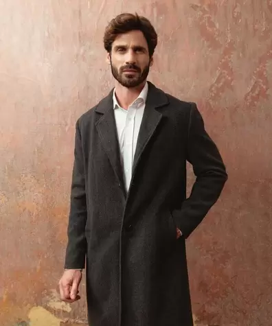 Abrigo Unicolor Con Solapas