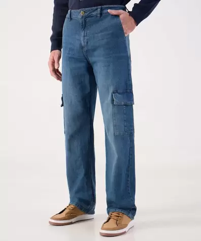 Jean Cargo de Estilo Funcional y Urbano Para Hombre