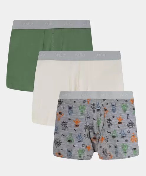 Paquete De Bóxer X3 Para Niño En Algodón