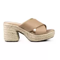 "LUNELLE" ALPARGATA ALTA en CUERO