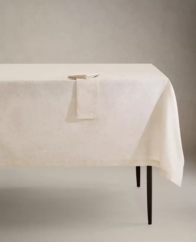 MANTEL ALGODÓN FLORAL ENMARCADO NAVIDAD