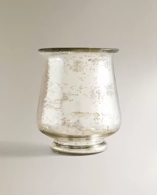 JARRÓN PORTAVELAS BRILLANTE NAVIDAD