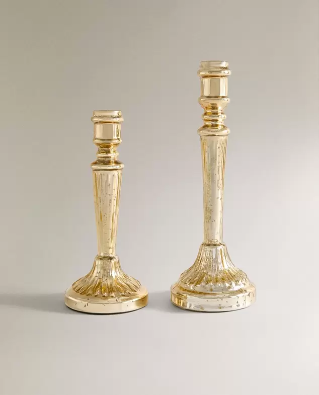 CANDELABRO CRISTAL ENVEJECIDO NAVIDAD