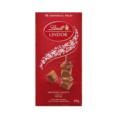 Chocolate Lindt Lindor Singles Milk 100g
