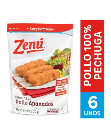 Pinchos Zenu Pollo Apanado*300 Grm