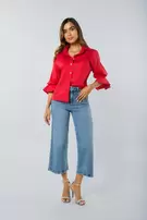 Camisera manga 3/4 en algodón - Rojo