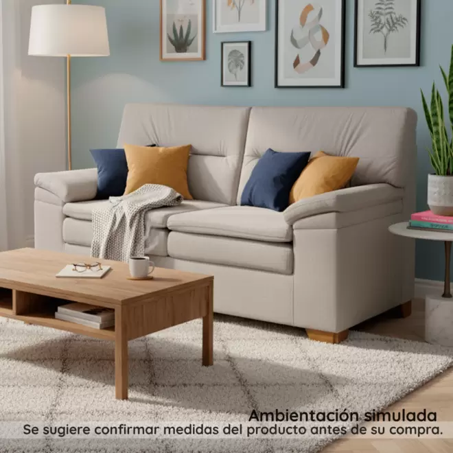 Sofa 2pts Vitelo Pata Nat /beige