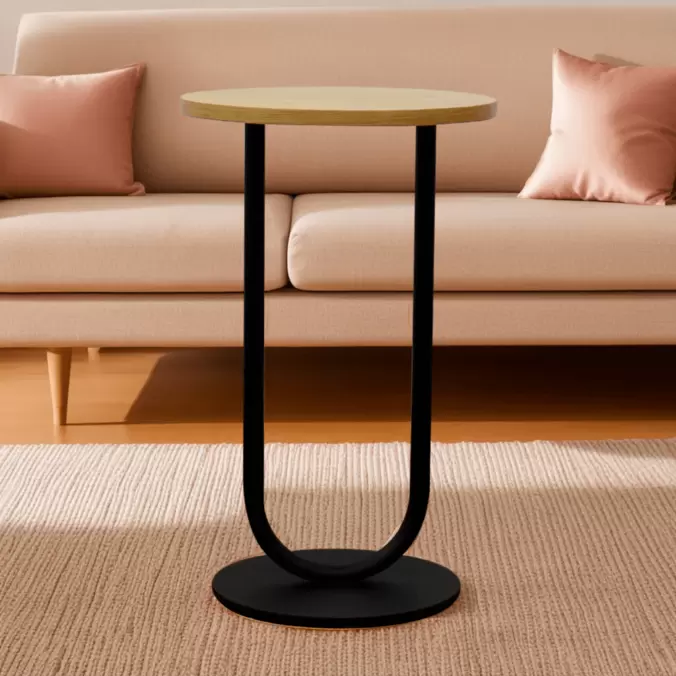 Mesa Auxiliar Obi Pata Hierro Negro/natu