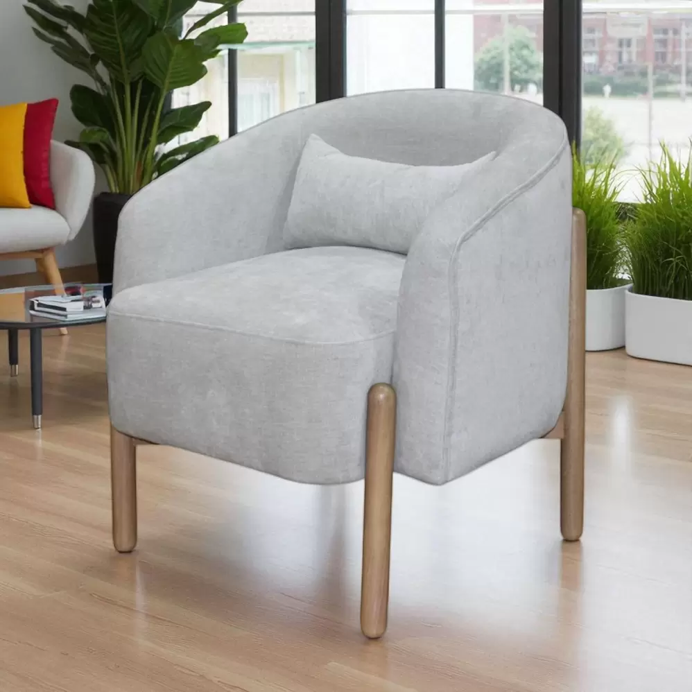 Silla Decorativa Hasnu Tela Arena/pata N