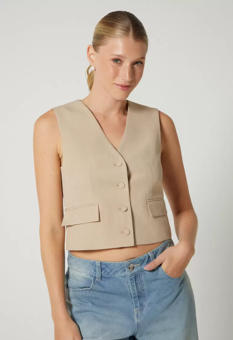 Chaleco sin solapa para mujer