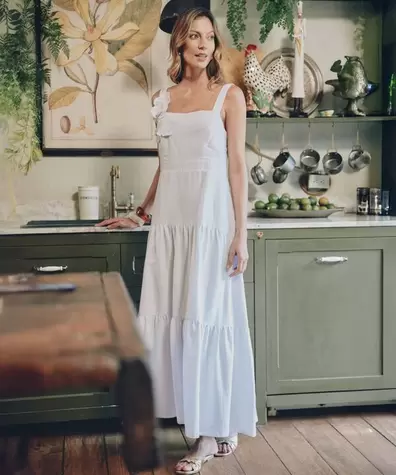 Vestido Maxi De Tirantes Mujer Detalle Floral