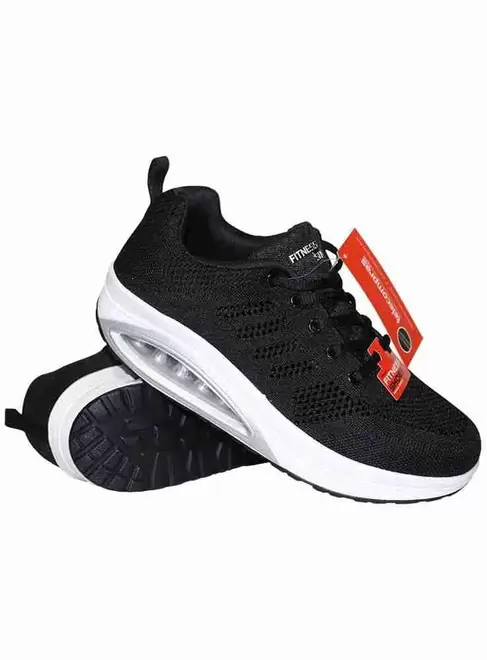 Tenis Fitness Ultralivianos Con Cámara De Aire Negro