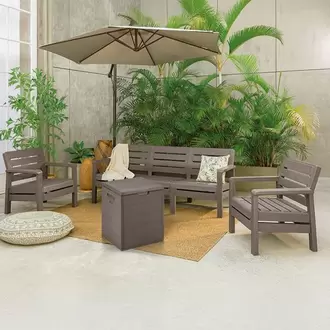 Sala Barú 5 puestos, 2 Sillones, 1 Sofá Triple, 1 Baúl 100 litros