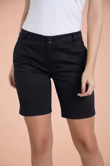 Bermuda de dama ajustada - Negro