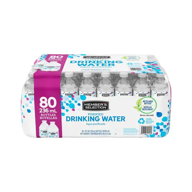 Member's Selection Agua Purificada 80 Unidades / 236 mL / 8 oz