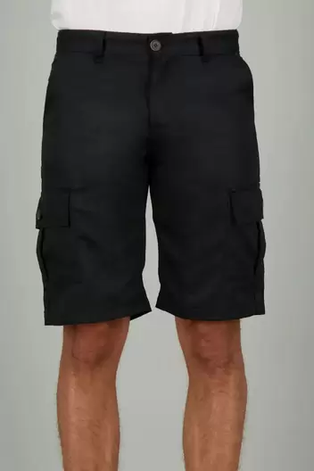 Bermuda de hombre drill semi ajustada - Negro