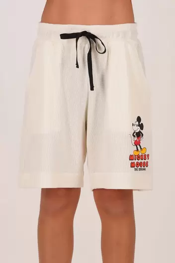 Bermuda de niño mickey silueta amplia - Marfil