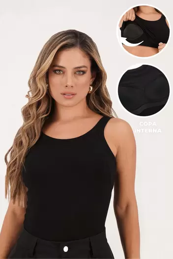 Blusa de dama básica - Negro