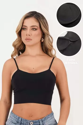 Blusa de dama básica - Negro