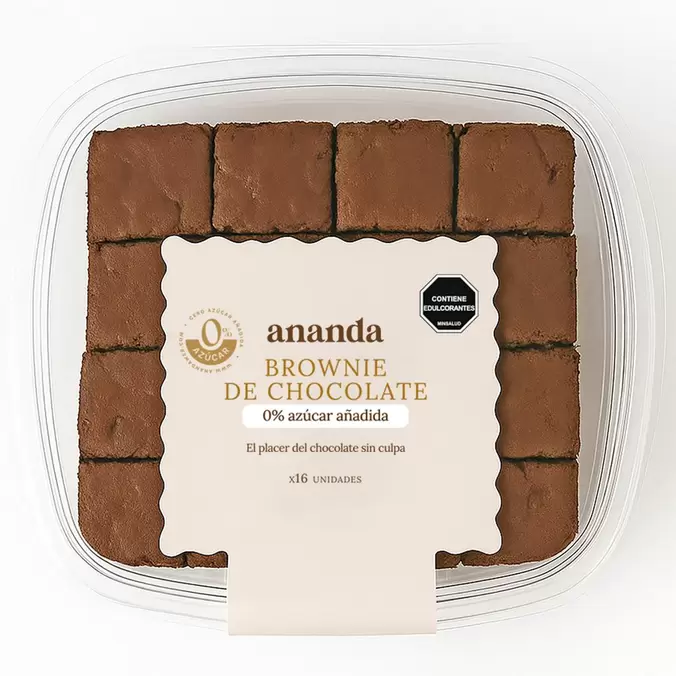 Ananda Brownies de Chocolate sin Azúcar Añadida 16 Unidades