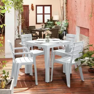 Combo Comedor Barú, 1 Mesa, 4 Sillas Con Brazos