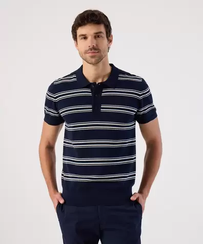 Polo De Punto A Rayas Para Hombre