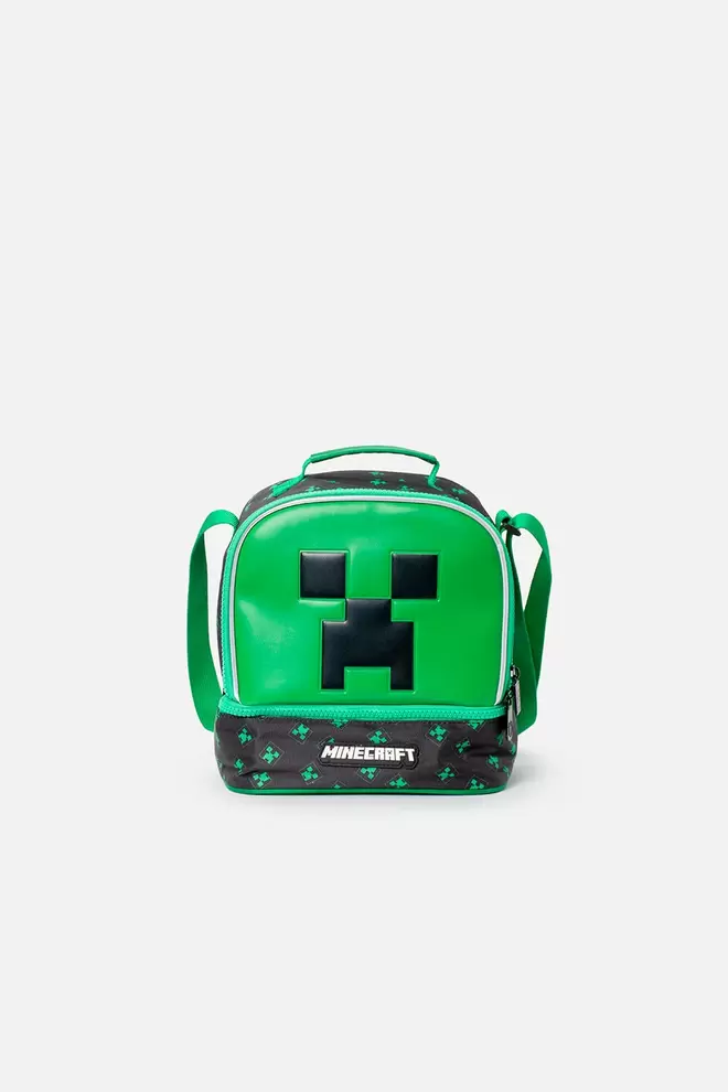 Lonchera de Minecraft 16.5" verde para niño