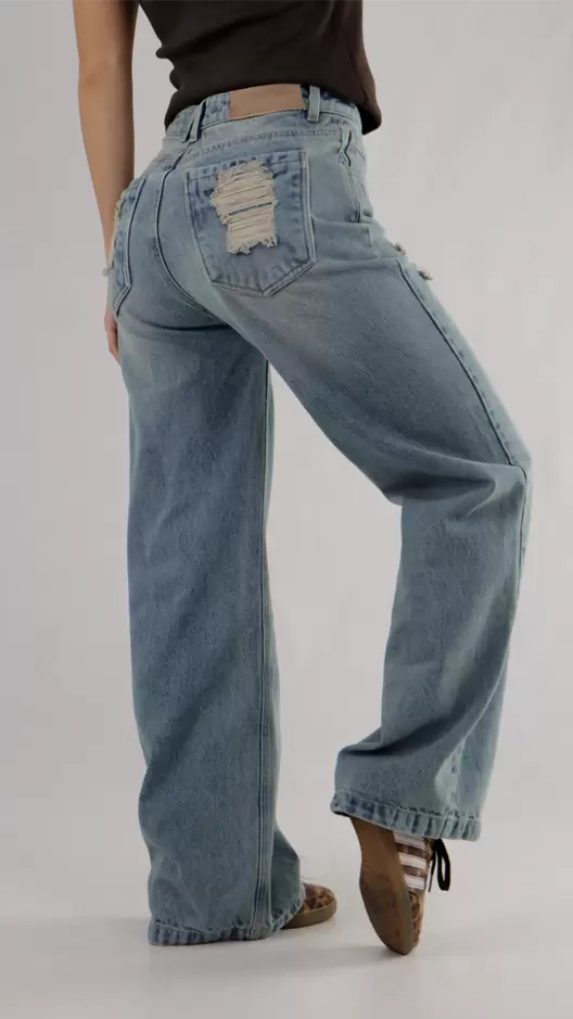 Jean Wide con rotos - 715055