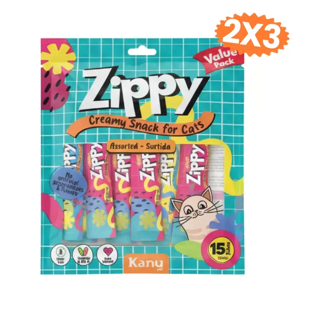 Snack Cremoso Zippy Kanu Pet para Gatos sabores surtidos