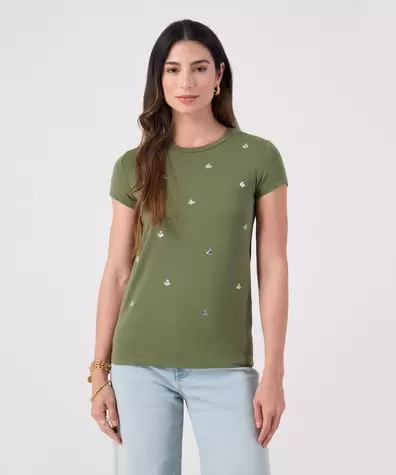 Camiseta Unicolor Con Detalle