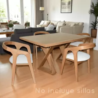 Mesa de Comedor 4 Puestos Tua Madera Natural