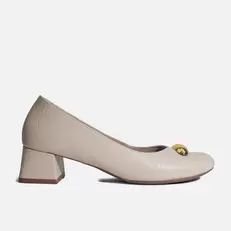 Tacones gaia de cuero para mujer - Hueso
