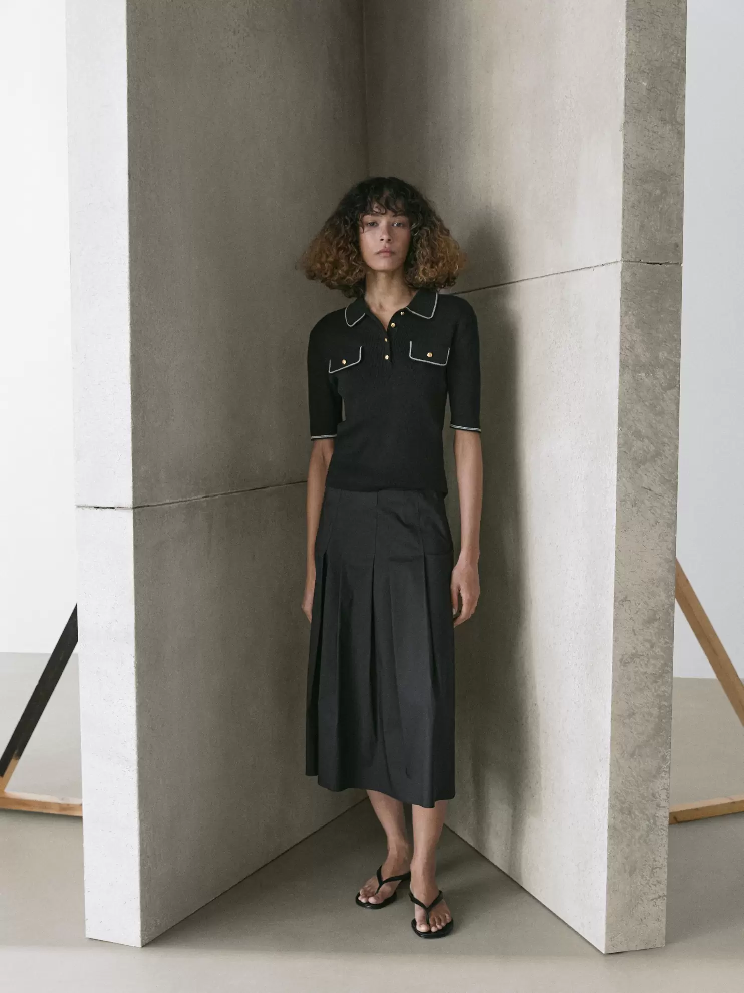 Polo punto detalle contraste algodón