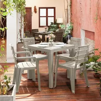 Combo Comedor Barú, 1 Mesa, 4 Sillas Con Brazos