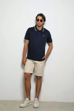 Polo Fashion Navy/Taupe (Mercerizada)