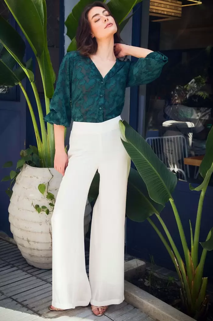 BLUSA CAMISERA MANGA BOMBACHA