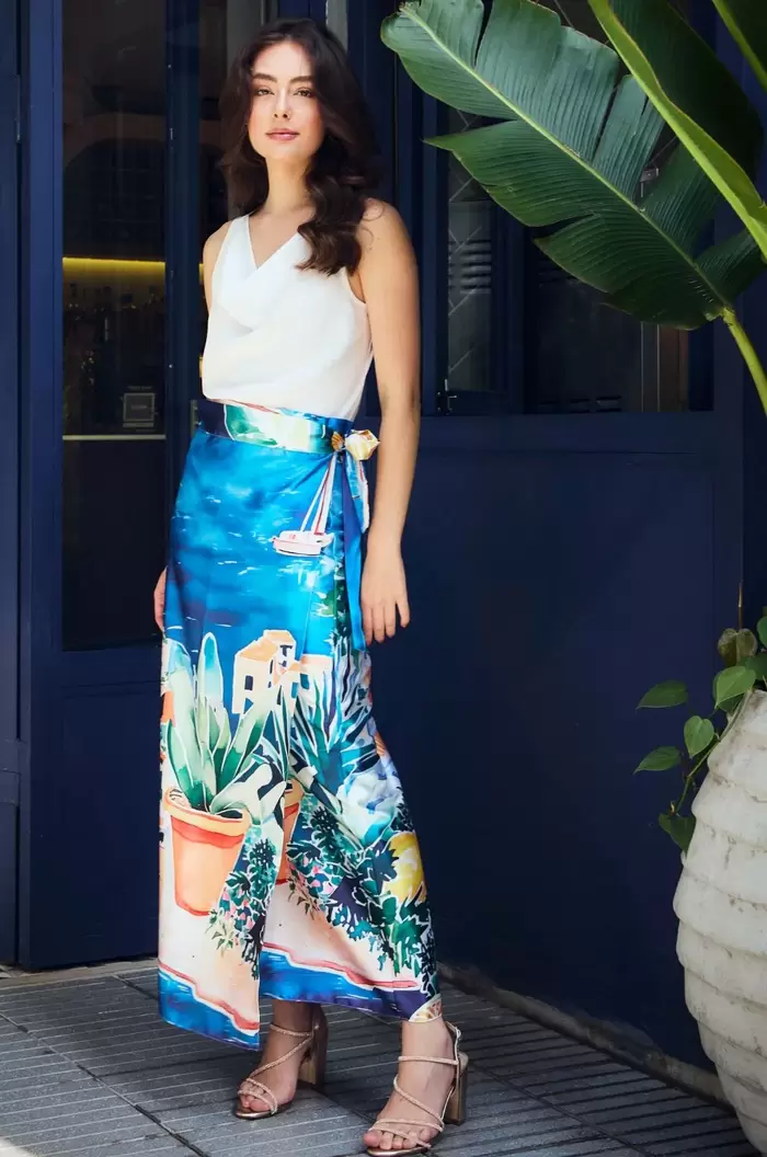 FALDA TIPO PAREO SATIN