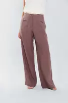 Pantalon palazzo cortes delanteros - Oro rosa