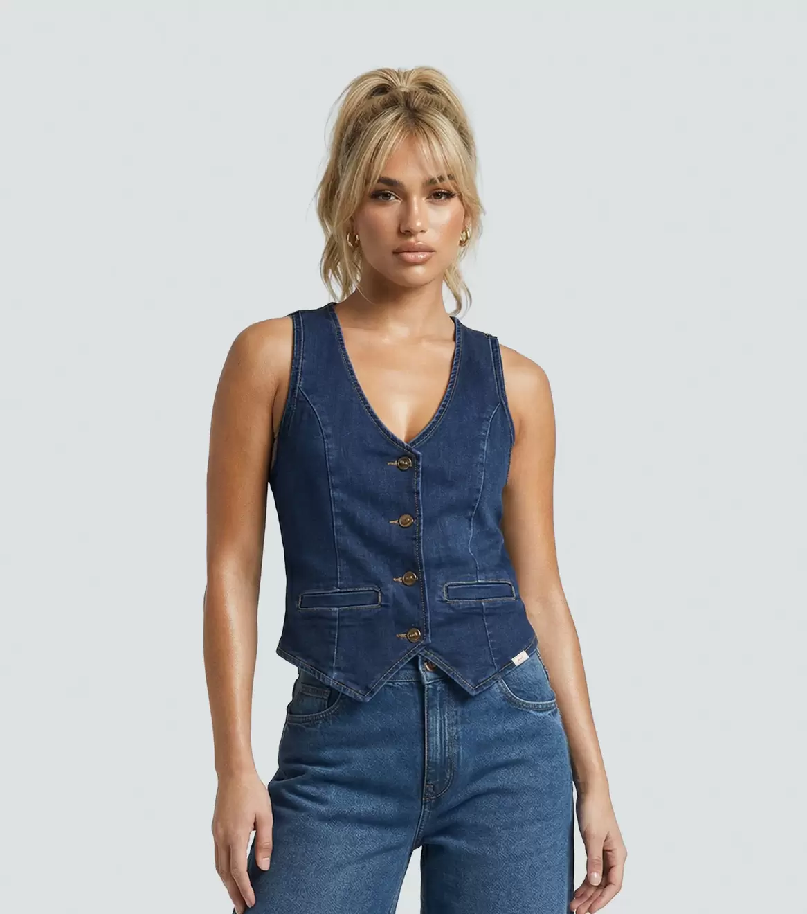 Chaleco en indigo para mujer tatiana derek