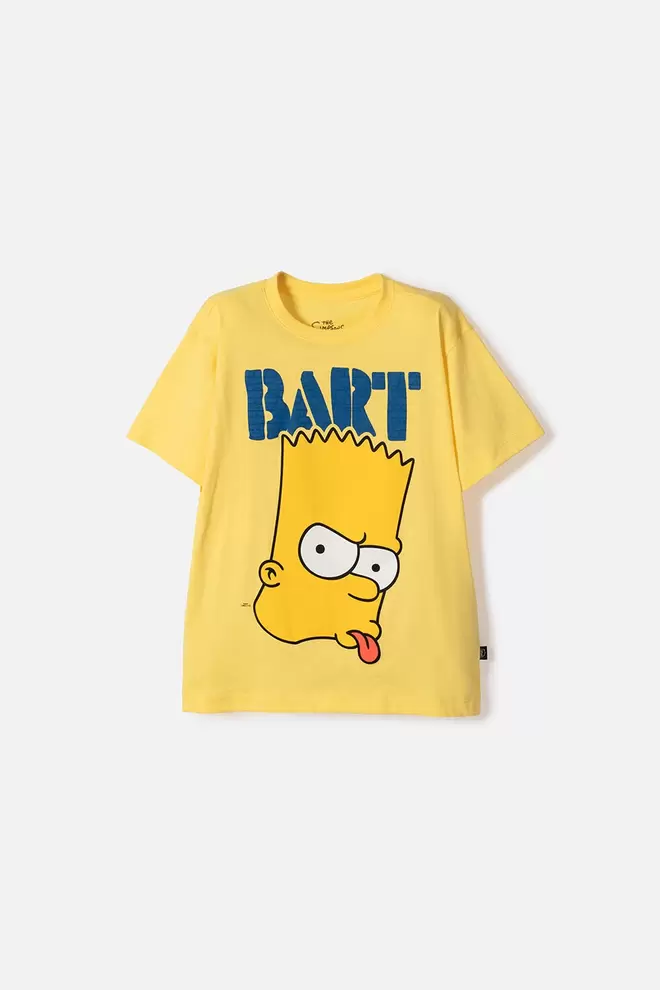 Camiseta de los Simpson manga corta amarillo para niño