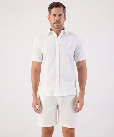 Camisa Guayabera Manga Corta Para Hombre