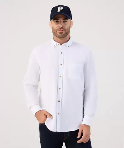 Camisa Oxford Regular Fit de Manga Larga para Hombre
