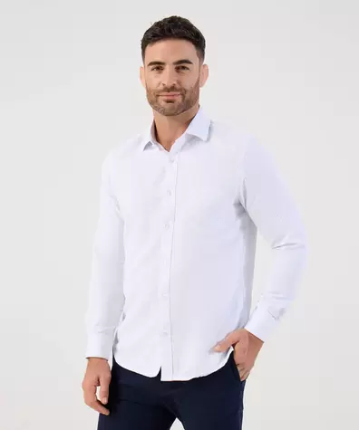 Camisa De Manga Larga Con Microestampado Para Hombre