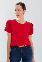 Camiseta con espirales en mang - Rojo