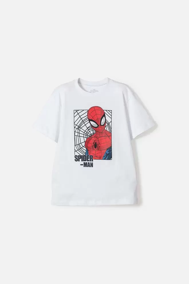 Camiseta de Spiderman manga corta blanco para niño