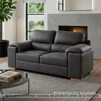 Sofá 2 Puestos Duomo Tela -grafito