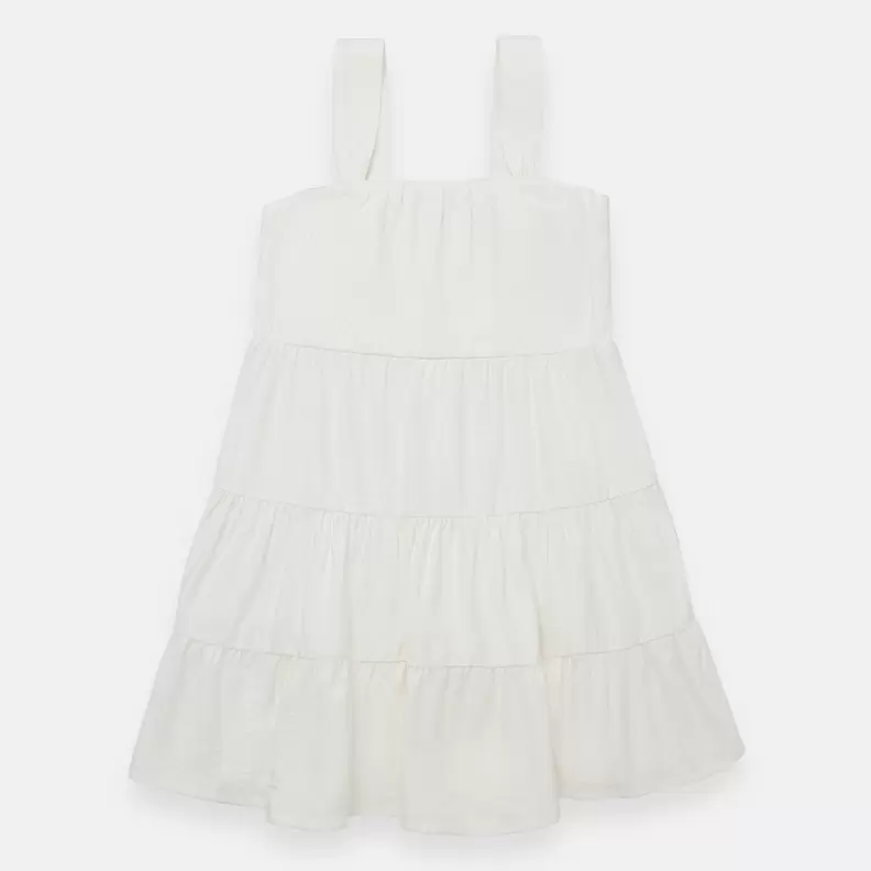 Vestido manga sisa para niña con cargaderas ajustables