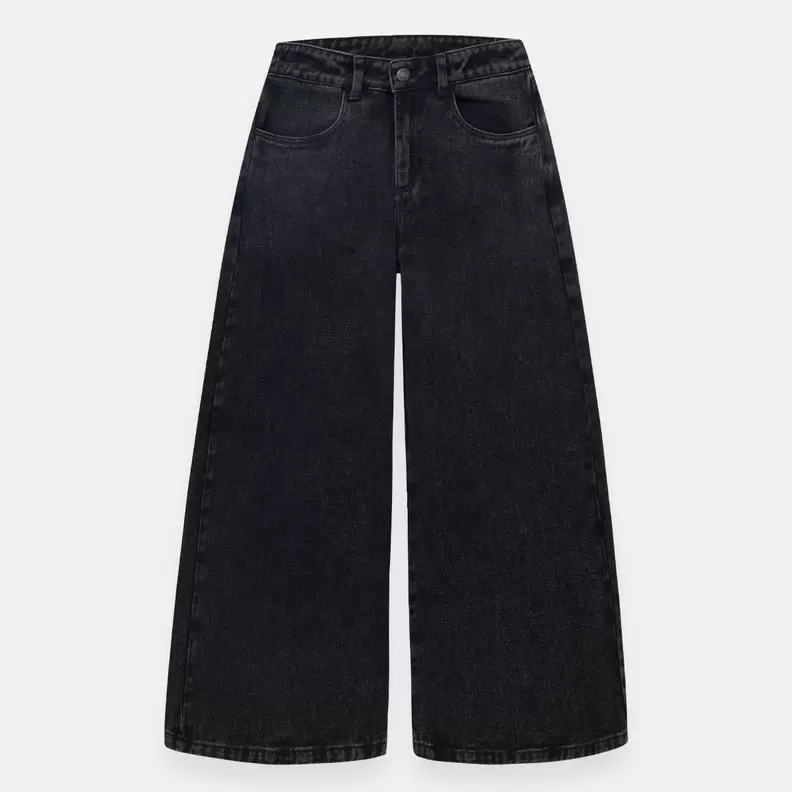 Denim silueta wide leg para niña