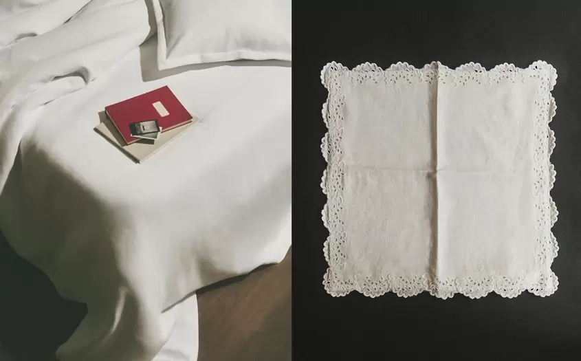 ROPA DE CAMA ALGODÓN PERCAL Y COJÍN LINO BORDADO