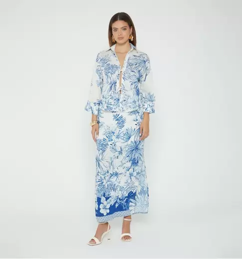 Blusa manga 3/4 con amarre